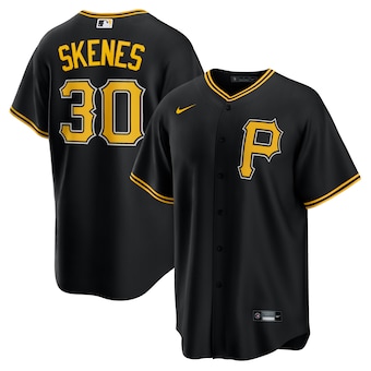 Mens Pittsburgh Pirates #30 Paul Skenes Nike Black Alternate Replica Player Jersey